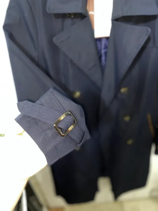Elegant to‘q ko‘k trench coat