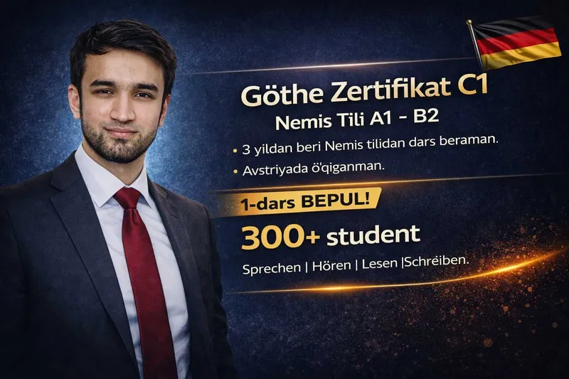 Nemis tili A1-B2 Repetitor 1-dars BEPUL