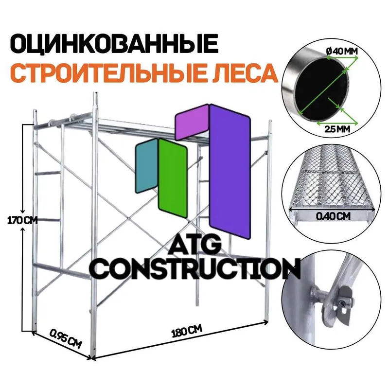 Новые строительные леса D-Ø40 стенка трубы 2.2мм, оцинкованные Китай