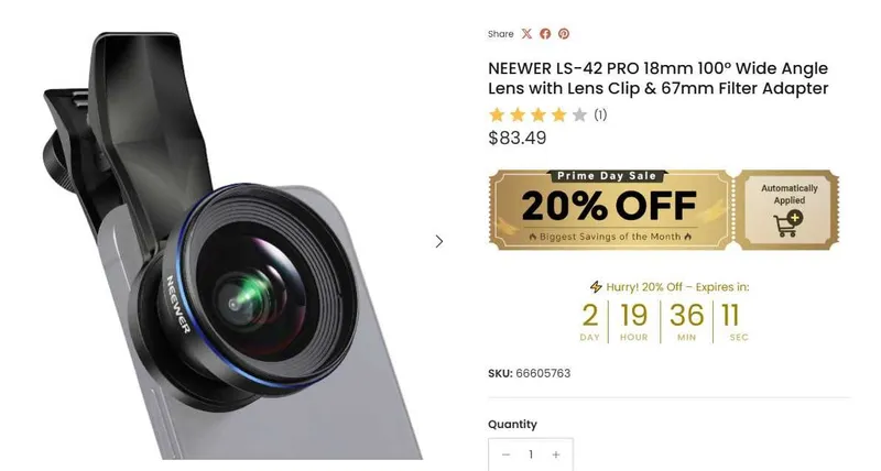 NEEWER LS-42 PRO 18mm 100° Wide Angle Lens — фото 1
