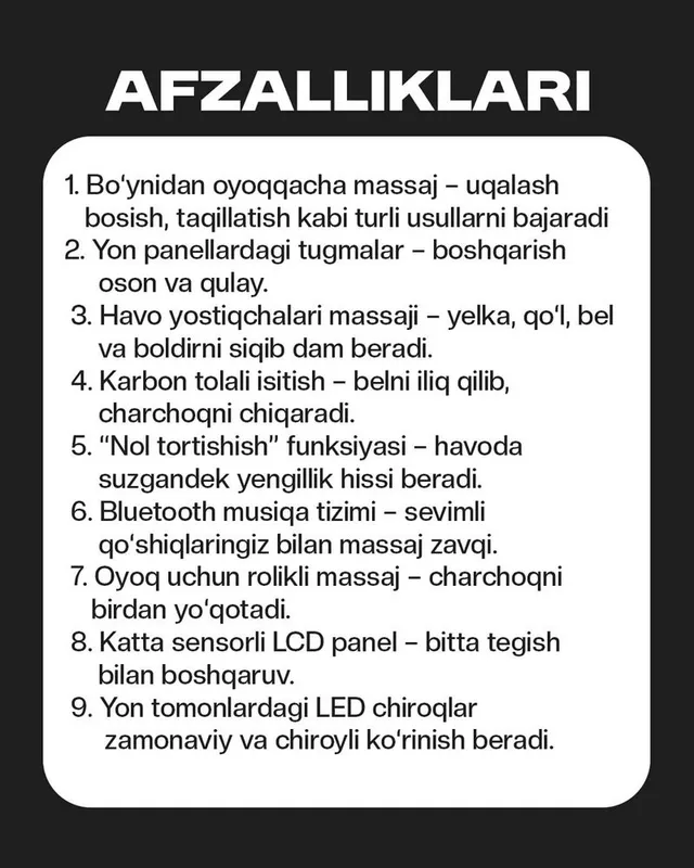 Optom narxlarda kreslo massajyorlar! 2 Optom narxlarda kreslo massajyorlar! 2