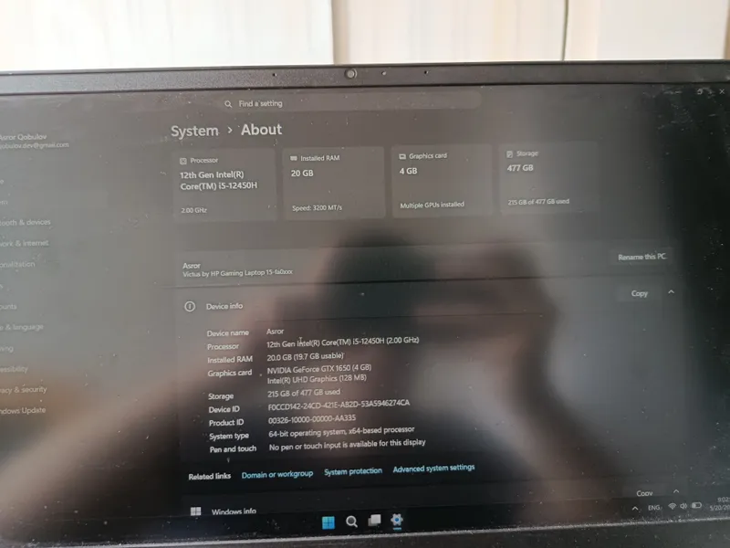 HP victus core i5 20/512 — фото 1