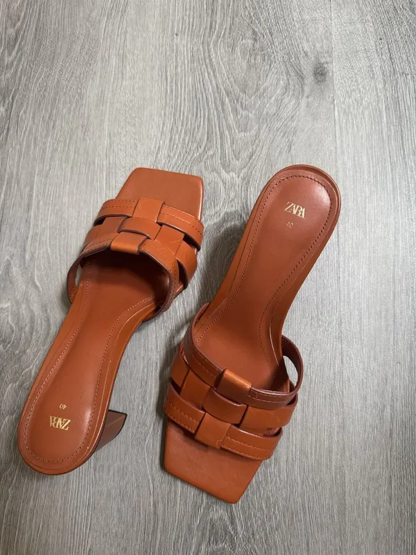 ZARA мюли кожаные — фото 3