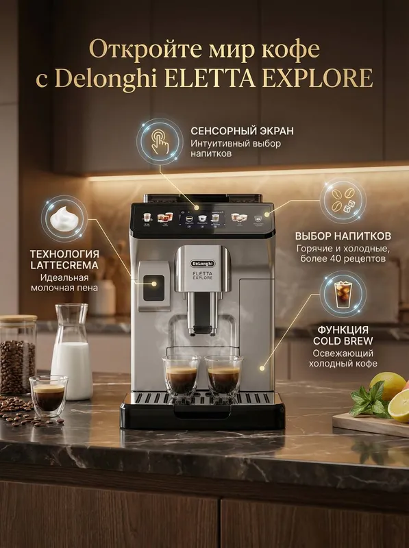 DeLonghi Eletta Explore кофемашина (ECAM450.65.S)