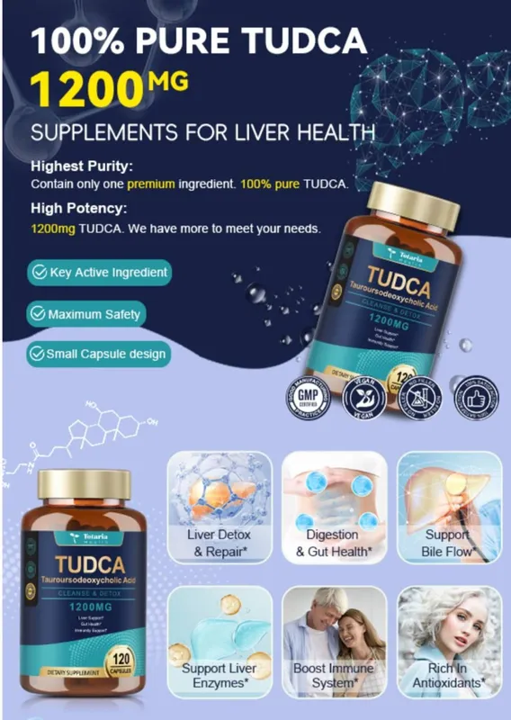 Tudka 1200 mg,120 kapsula,tudca,detox,jigarga — фото 2