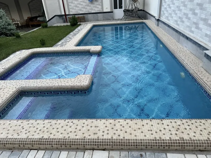 Oq tosh yon bagrida dacha sauna bassen tenis wifi bbq landshaft dizayn — фото 3