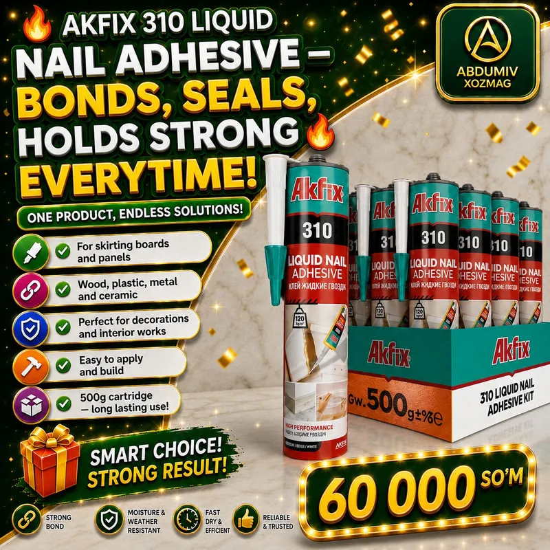 AKFIX 310 КЛЕЙ ЖИДКИЕ ГВОЗДИ ABDUMIV XOZMAG 3 AKFIX 310 КЛЕЙ ЖИДКИЕ ГВОЗДИ ABDUMIV XOZMAG 3