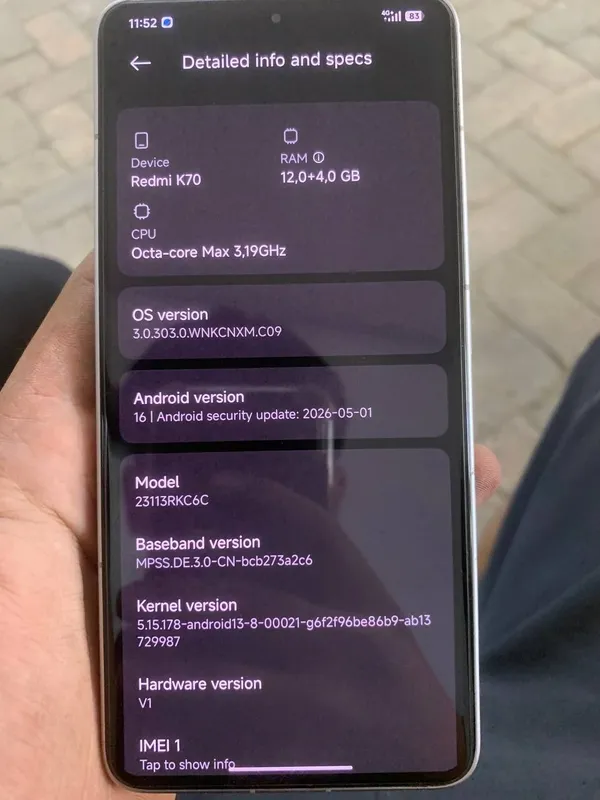 Redmi k70 12/256 6