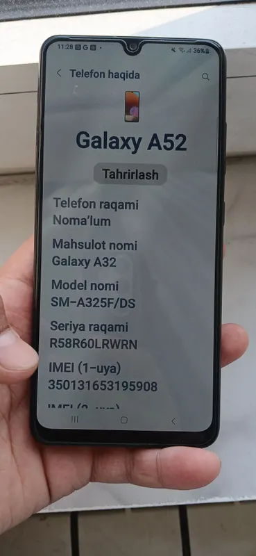 samsung a32 4g ekranini Orta joyi sal ishlamidi — фото 1