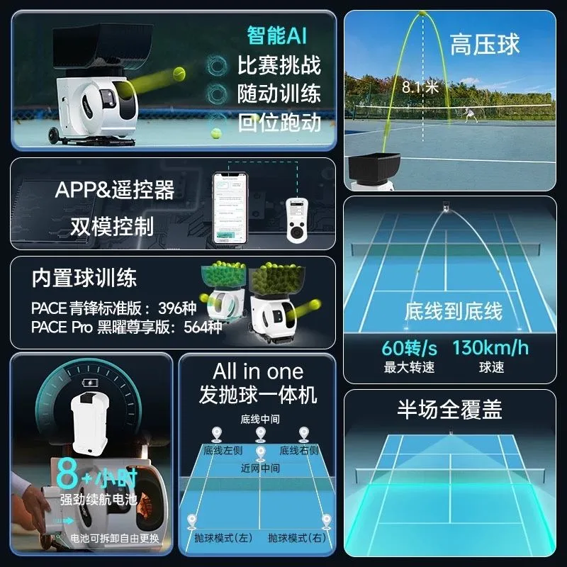 Робот для тенниса PongoBot PACE Pro Black Edition 130 км/ч 3 Робот для тенниса PongoBot PACE Pro Black Edition 130 км/ч 3