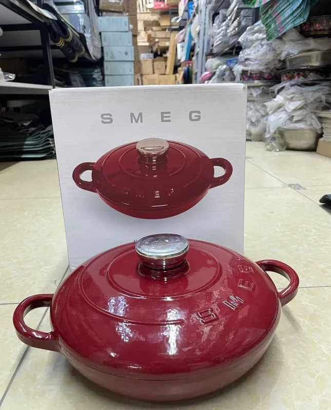 Smeg brendining emalli cho‘yan qozoni/qovurish idishi 6