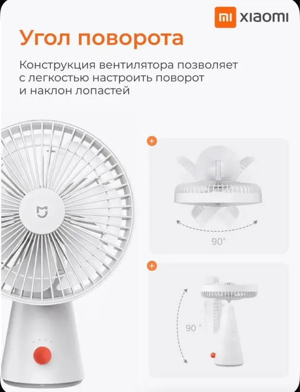 Настольный портативный вентилятор Xiaomi Mijia Desktop Fan(Белый) — фото 1