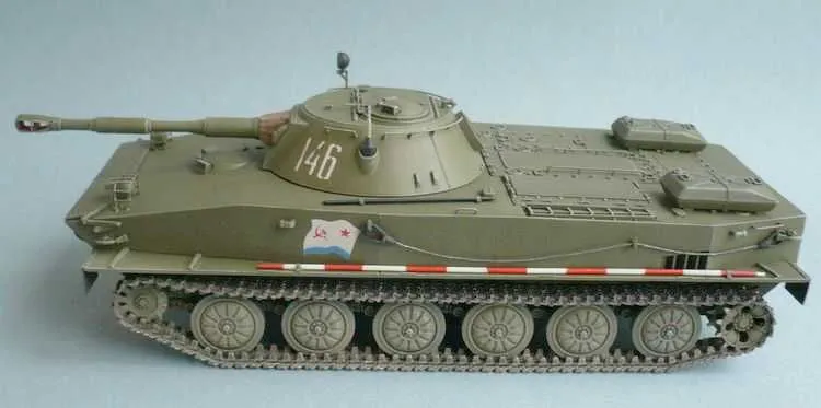 Сборная модель-Плавающий Танк-ПТ-76Б. Масштаб 1:35 — фото 2