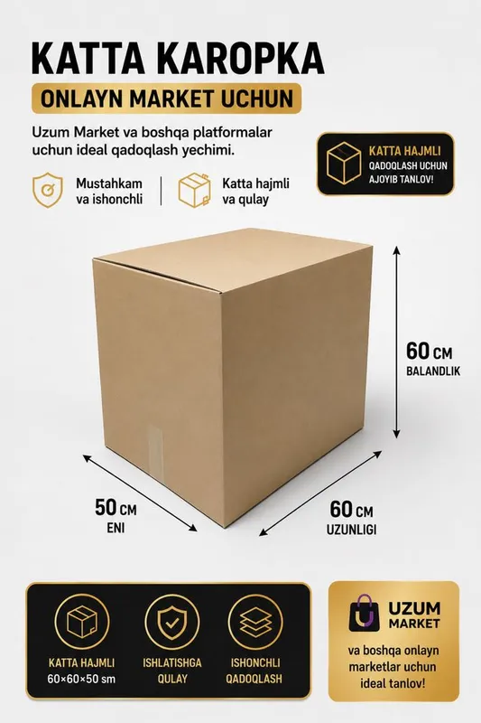Market pleslar uchun karobka! Uzum, Yandex, Wallbres 1