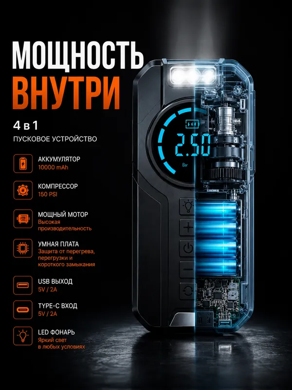 Avtomobil uchun ishga tushirish qurilmasi (kompressor) 4