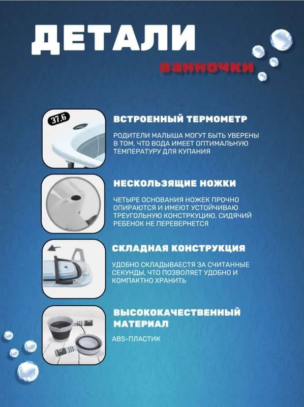 Складная ванночка для новорожденных — фото 3
