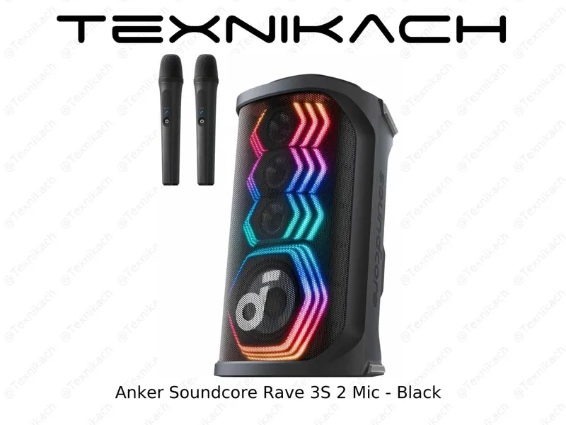 Новый Anker Soundcore Rave 3S 2 Mic - Black Доставка Новый Anker Soundcore Rave 3S 2 Mic - Black Доставка