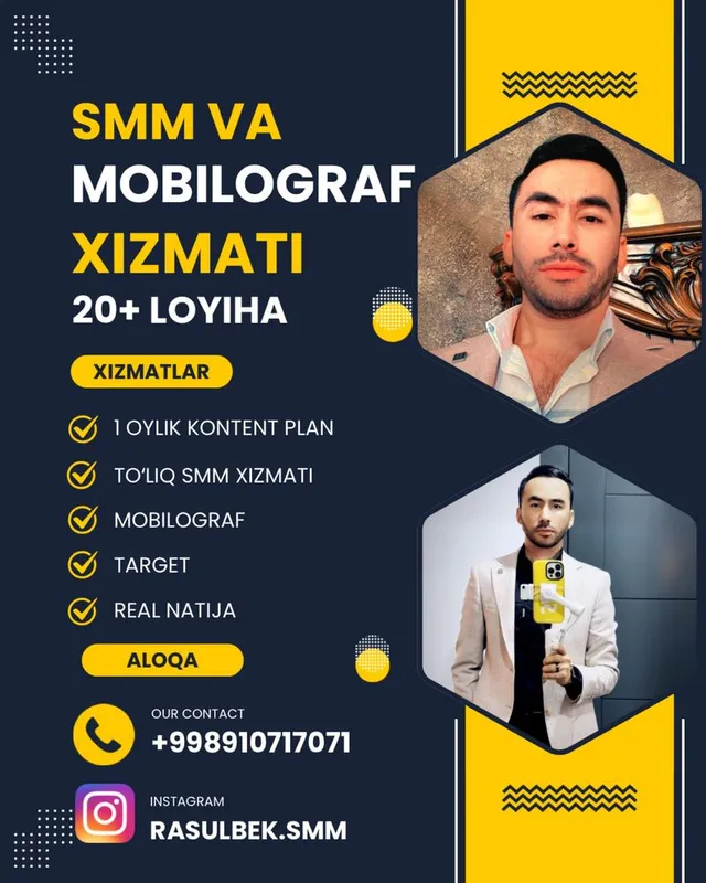 SMM Mobilograf xizmati kerakmi ? Murojat qiling
