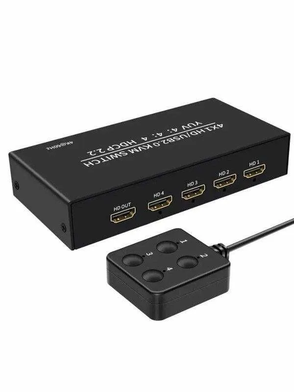 USB HDMI KVM Switch свитч переключатель 4-1 свитчер выносной кнопкой