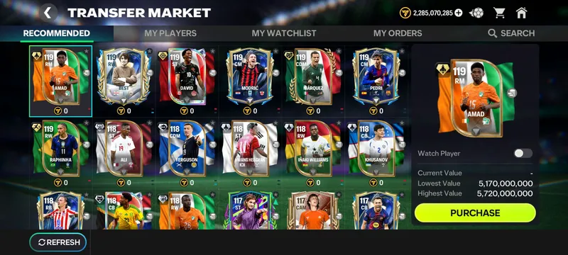 Продаю аккаунт FC Mobile 125 OVR 2,5 миллиарда coin 1 Продаю аккаунт FC Mobile 125 OVR 2,5 миллиарда coin 1