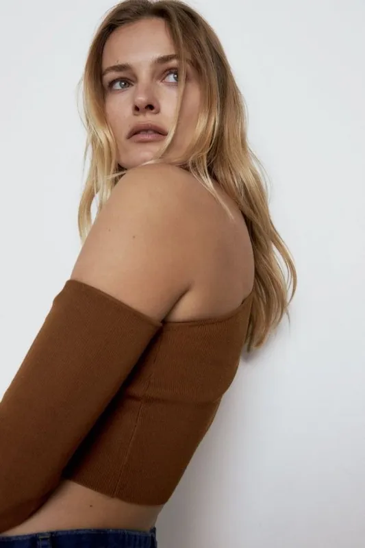 Коричневый топ Zara — фото 3