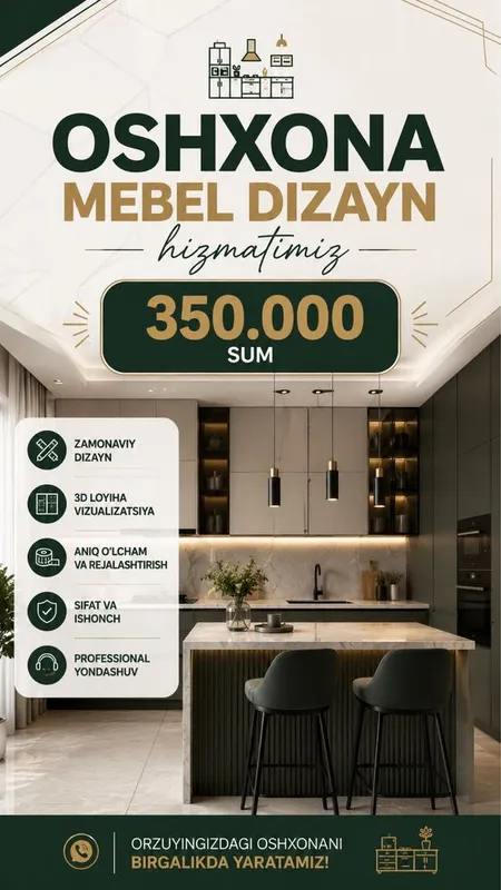 Oshxona mebel dizayni