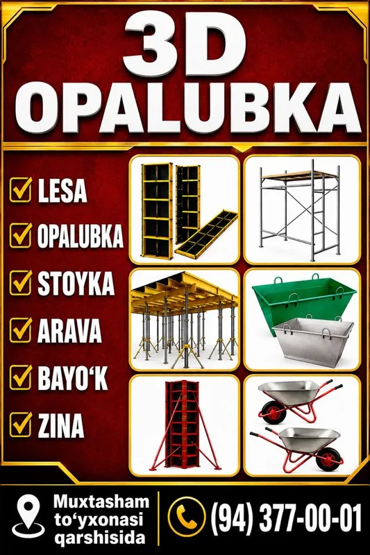 Opalubka Navoiy shahar Mo'ljal Muhtasham to'yxona