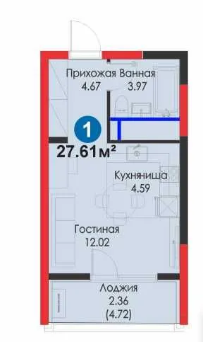1ком.квартира возле ОЗЕРА ключи-2027 г П/В-6,575у.е (8 2