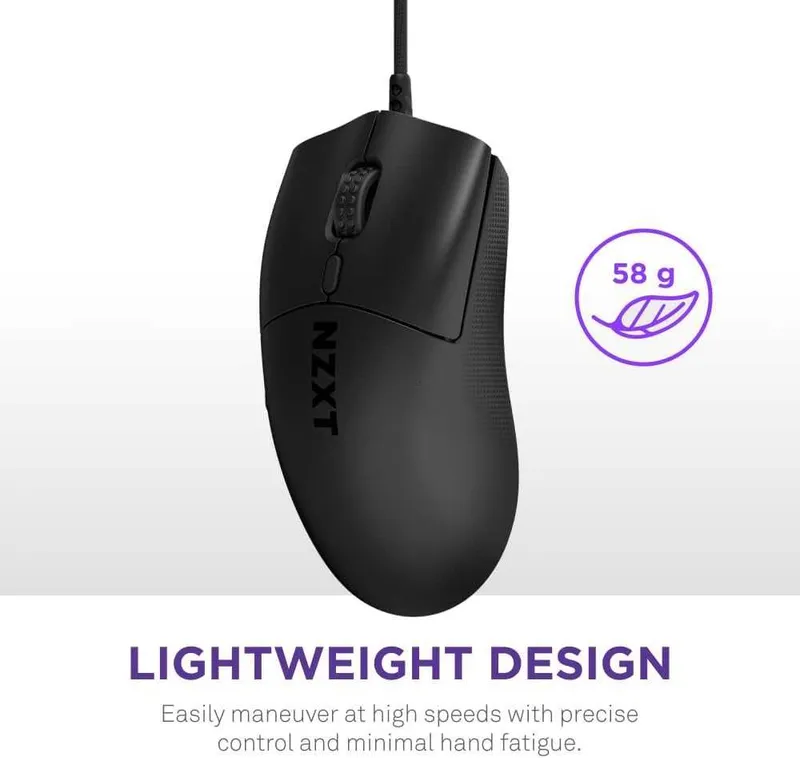 Gaming Mouse - NZXT Lift 2 Symm Black / White Игровая проводная мышка — фото 3