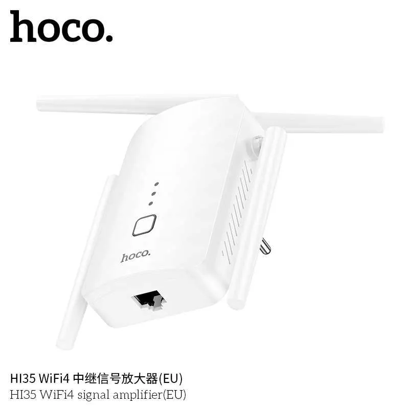 Hoco HI35 Wi-Fi4 300Mbps Репитер Усилитель Сигнала Repeater — фото 4