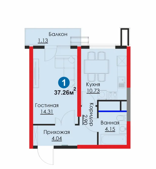 Жк Sanat 1-ком.кв с пв всего 9400у,е  в ипотеку — фото 1