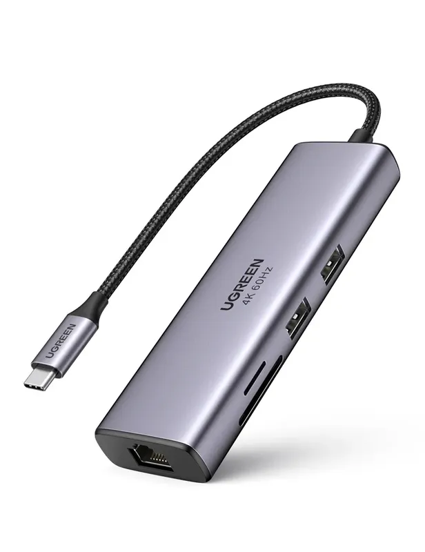 UGREEN USB-C хаб 7 в 1 HDMI 4K 60Hz RJ45 — фото 4