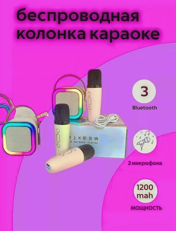 Караоке колонка и 2 микрофона для детей — фото 1