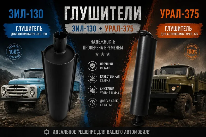 Глушитель ЗИЛ-130 / Урал-375. Новый. Усиленный.