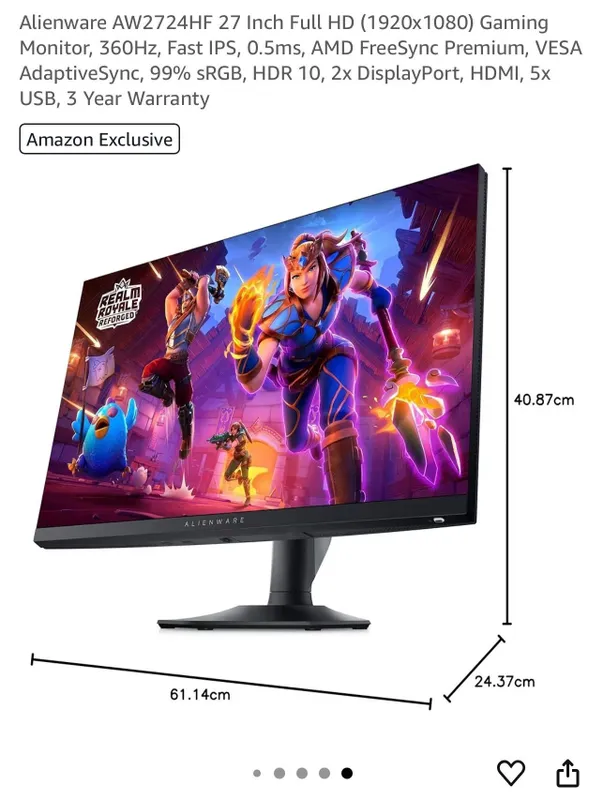 Alienware 27’inch 360hz monitor 2 Alienware 27’inch 360hz monitor 2