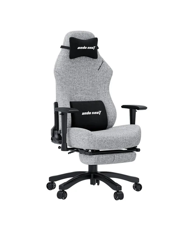 Игровое кресло Anda Seat Luna Pro, с подголовником, наклон спинки, Gray Fabric, ткань EverSoft — фото 2