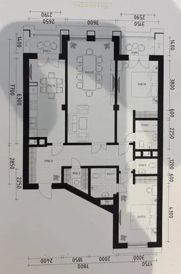 3-комнатная квартира 116 м² в ЖК WISTON (Юнусабадский), 9/10 этаж — фото 1