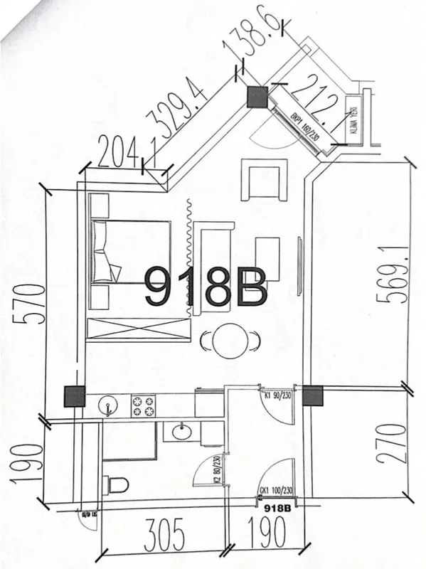 2 xonali kvartira, 50 m2, Mirzo Ulug'bek 2