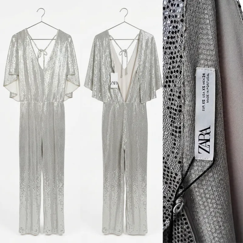 Вечерний комбинезон ZARA в пайетках из Дубая (XS)