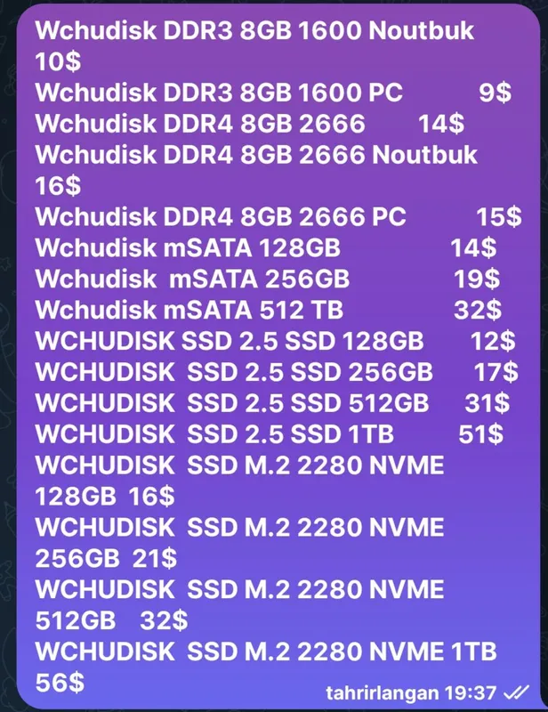 RAM DDR3,4,5 .SSD.Sata — фото 1
