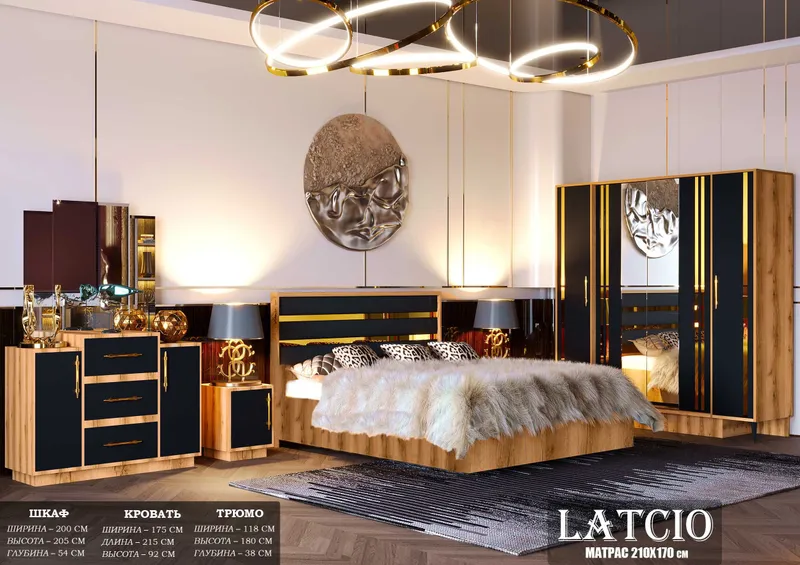 Спальный гарнитур "LATCIO GOLD" Spalniy mebel Yotoqxona to'plami — фото 1