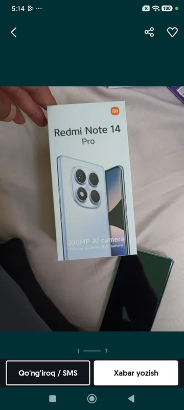 Redmi Note 14 Pro sotiladi karobka dakument — фото 2