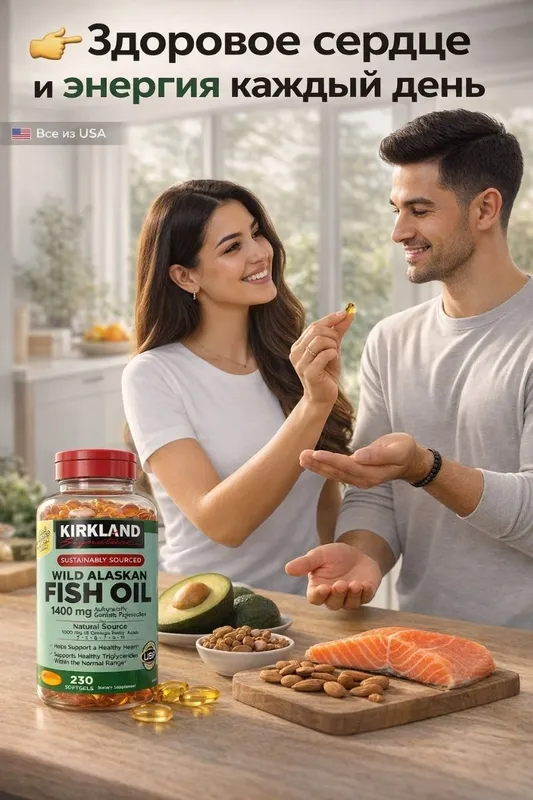 Wild Alaskan Fish oil Рыбий жир Kirkland Signature из рыбы обитающей Wild Alaskan Fish oil Рыбий жир Kirkland Signature из рыбы обитающей