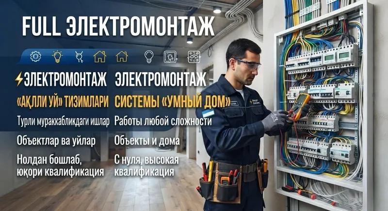 Электромонтаж. Умный дом. Любые современные системы в сфере электрики 1 Электромонтаж. Умный дом. Любые современные системы в сфере электрики 1