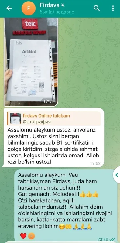 Nemis tili Online Kurs Tajribali Ustozdan! — фото 3 Nemis tili Online Kurs Tajribali Ustozdan! — фото 3