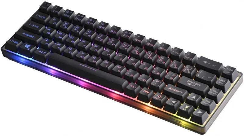Клавиатура проводная 2E GAMING KG345 RGB 68key USB Transparent UKR — фото 1