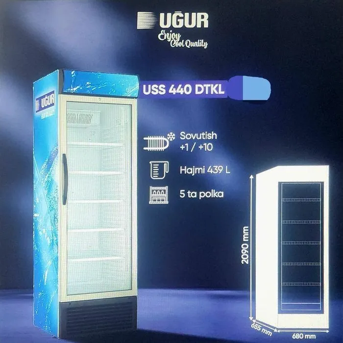 Витринный холодильник UGUR USS 440 DTKL — 439 литров 1