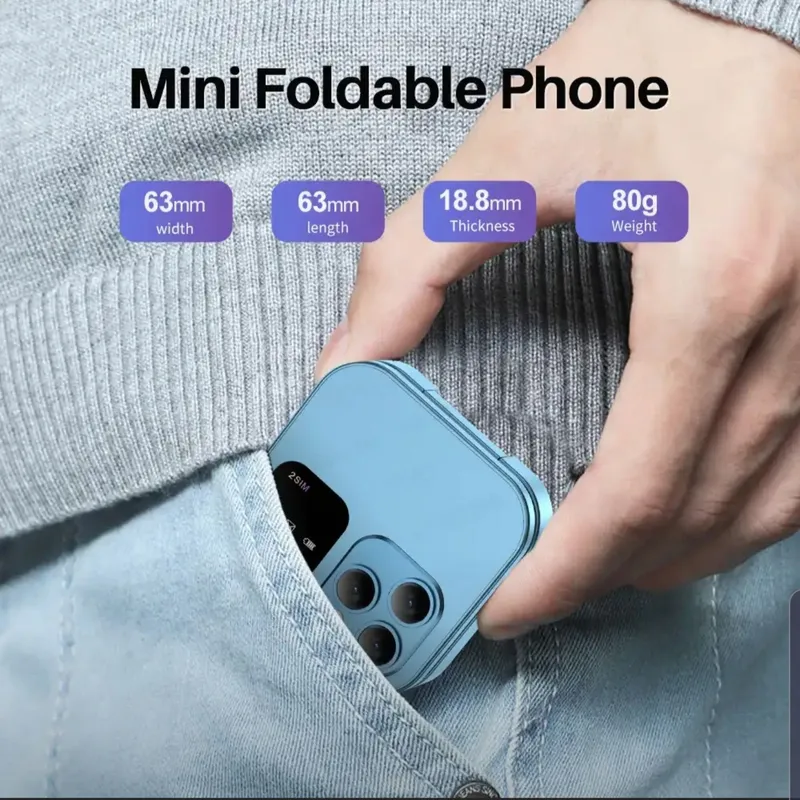 Мини раскладной телефон. Красивый и необычный дизайн.