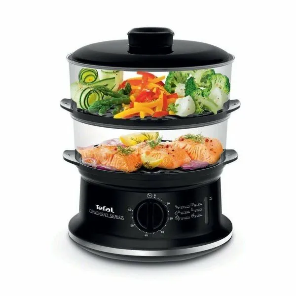 Пароварка Tefal VC140131, 6 л, мощность 900 Вт, 2 яруса