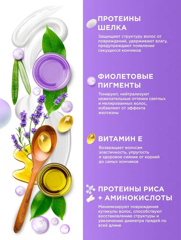 Тонирующий шампунь MYMUSE для нейтрализации желтизны, питание и уход — фото 5